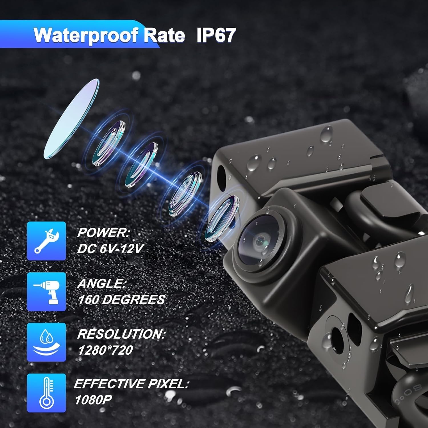 84143039 Backup Camera Replacement for Colorado 2015-2019, HD 160°Wide-Angle Rear View Backup Camera Compatible with Canyon 2015-2019, Replaces #14900559, 590106, GM1960103