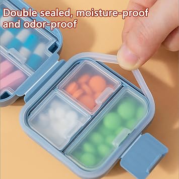 Pill Box Dispenser, 2Pcs, 5 Compartments