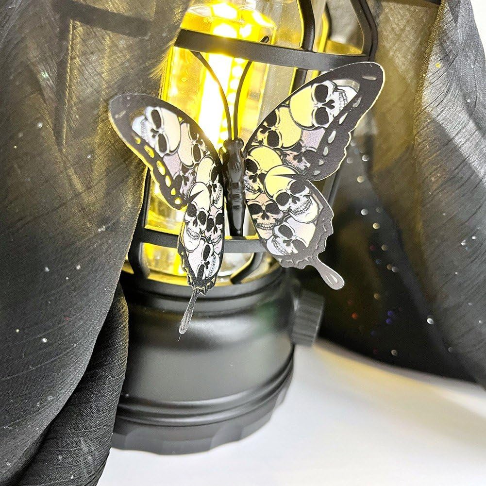 24 szt./zestaw Halloween motyl naklejki ścienne usuwalne 3d motyl naklejki na okno horror naklejka ścienna naklejka na imprezę wystrój