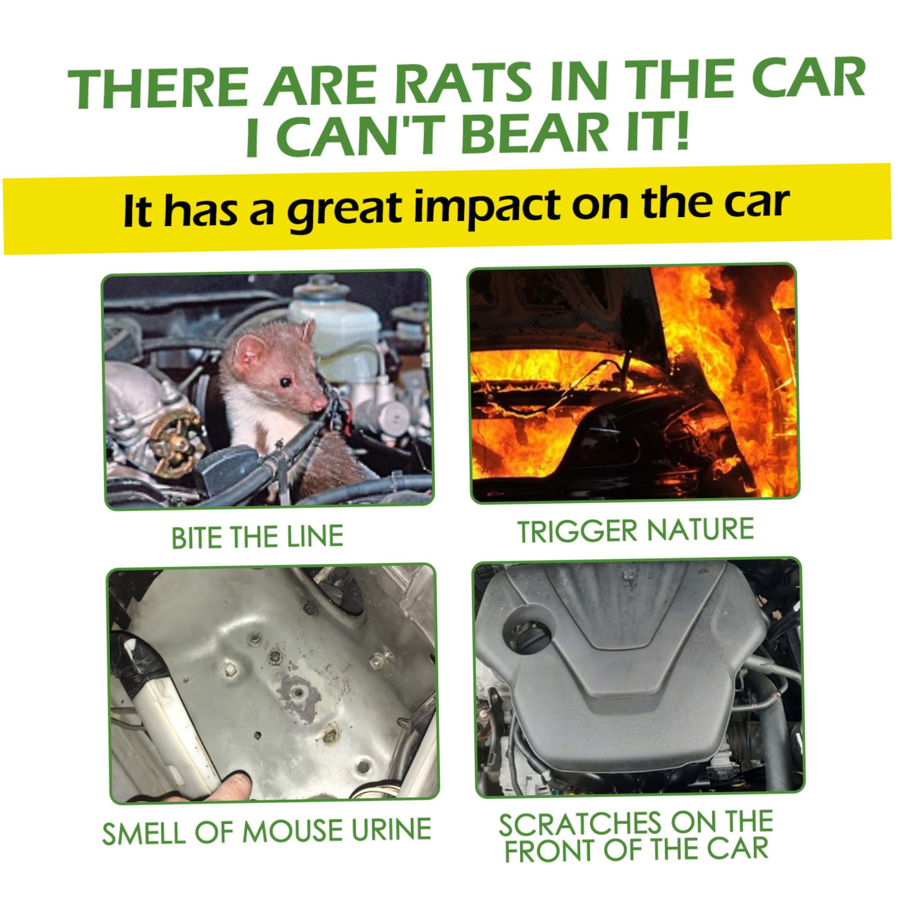 Natural Mice Rodent Repellent 10000Pcs, Peppermint Oil Mouse Repellent for Car Engine Cabinet Indoor Outdoor Garage Safe for Pets — view 4