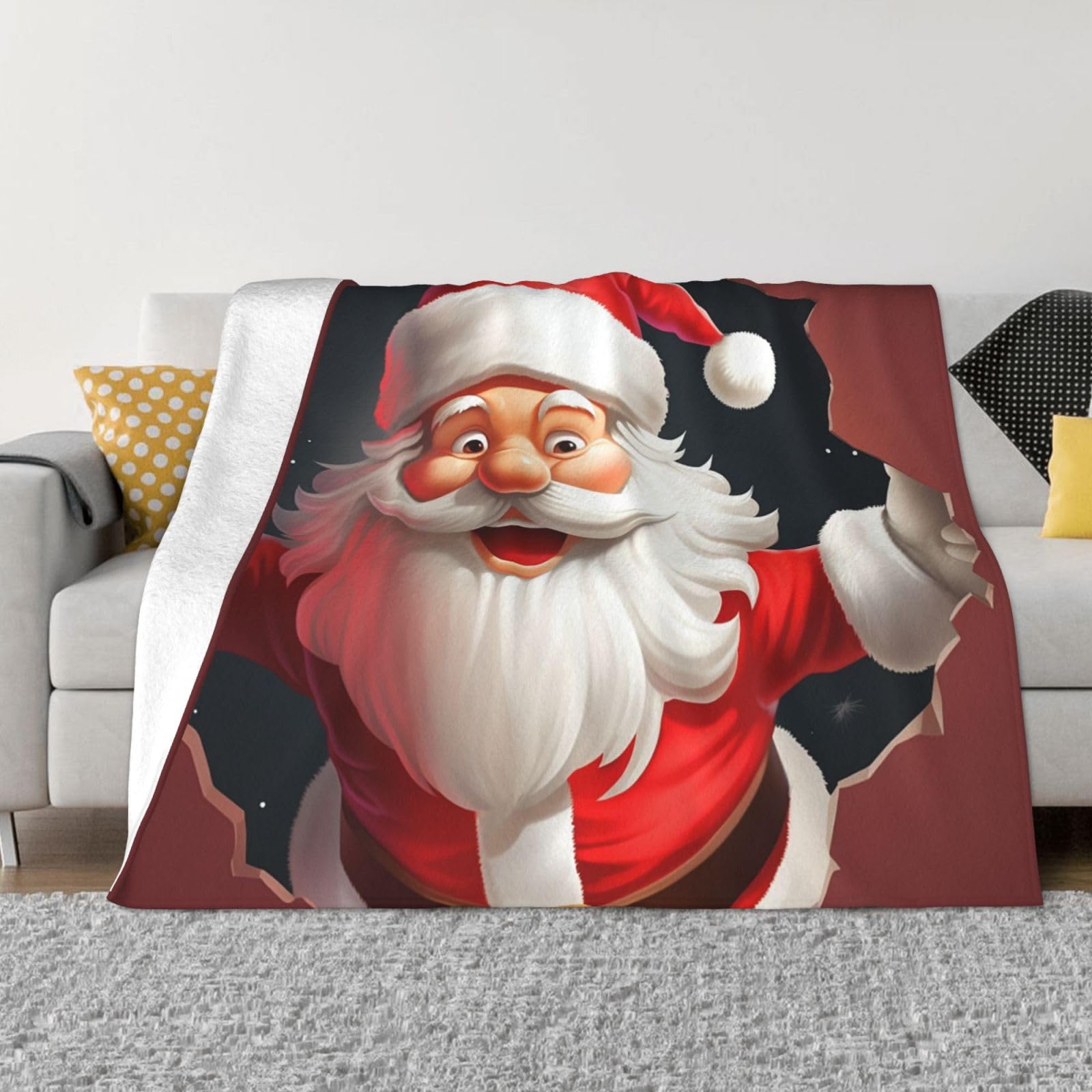 Couverture pour canapé Père Noël le cadeau idéal en flanelle douce et légère