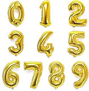 16" Gold 0-9 Number Balloons Foil Balloons Mylar Balloons for Party Decorations Party Supplies