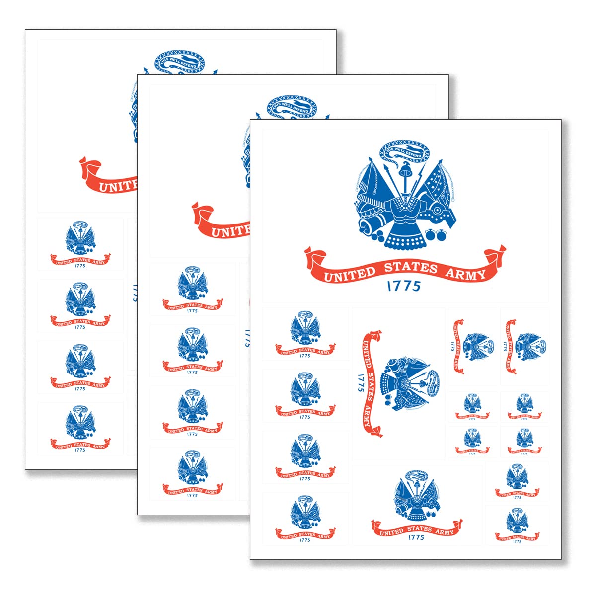 Autocollants US Army 1775 grand format 20 x 21 cm stickers drapeau militaire imperméables