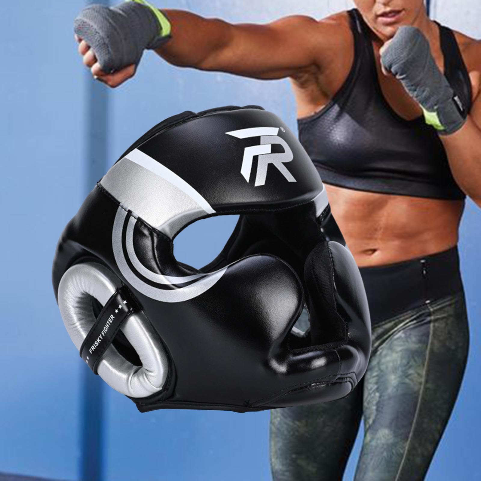 Casco de Boxeo Protección Facial Completa para Sparring Karate Taekwondo Entrenamiento