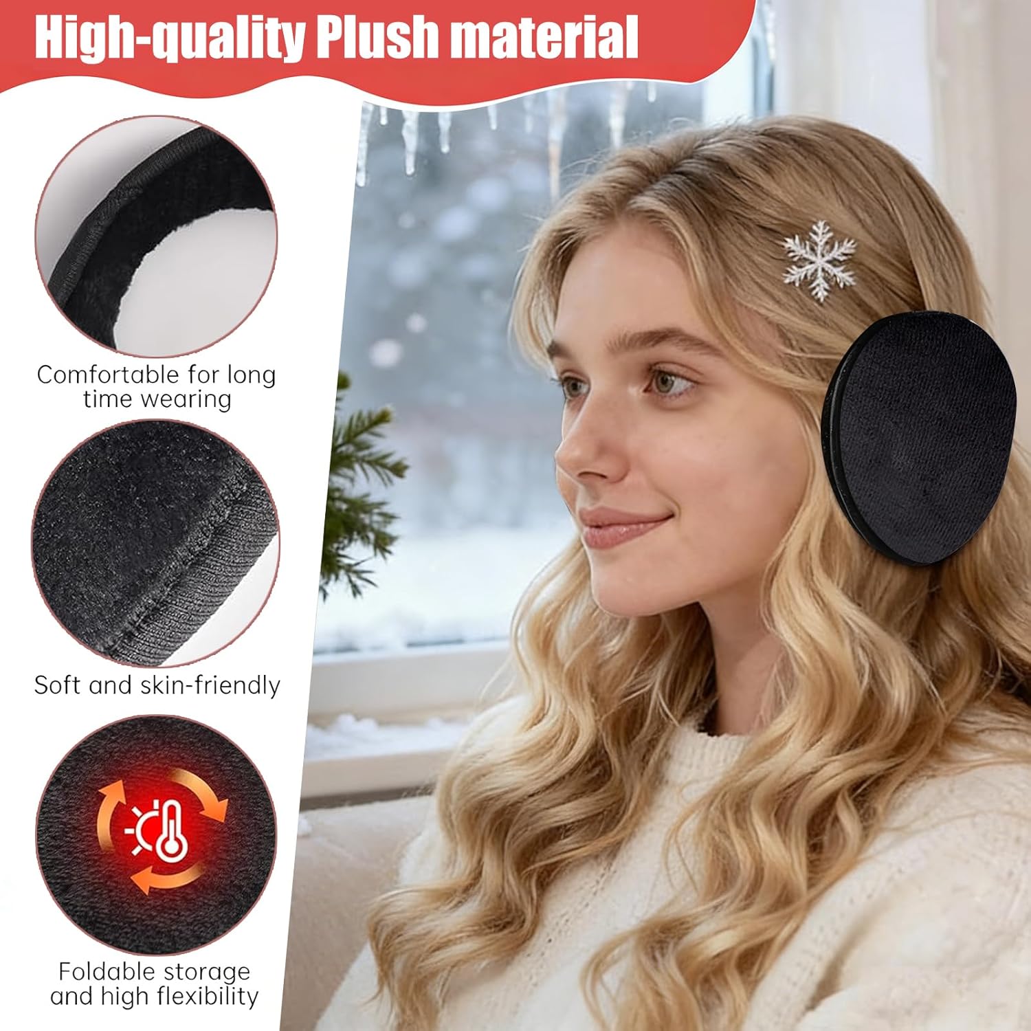 Lightweight Ear Muffs For Adult Unisex Cold Weather Ear Protectors Windproof Plush Earmuff For Students Winter Activity - Image 7