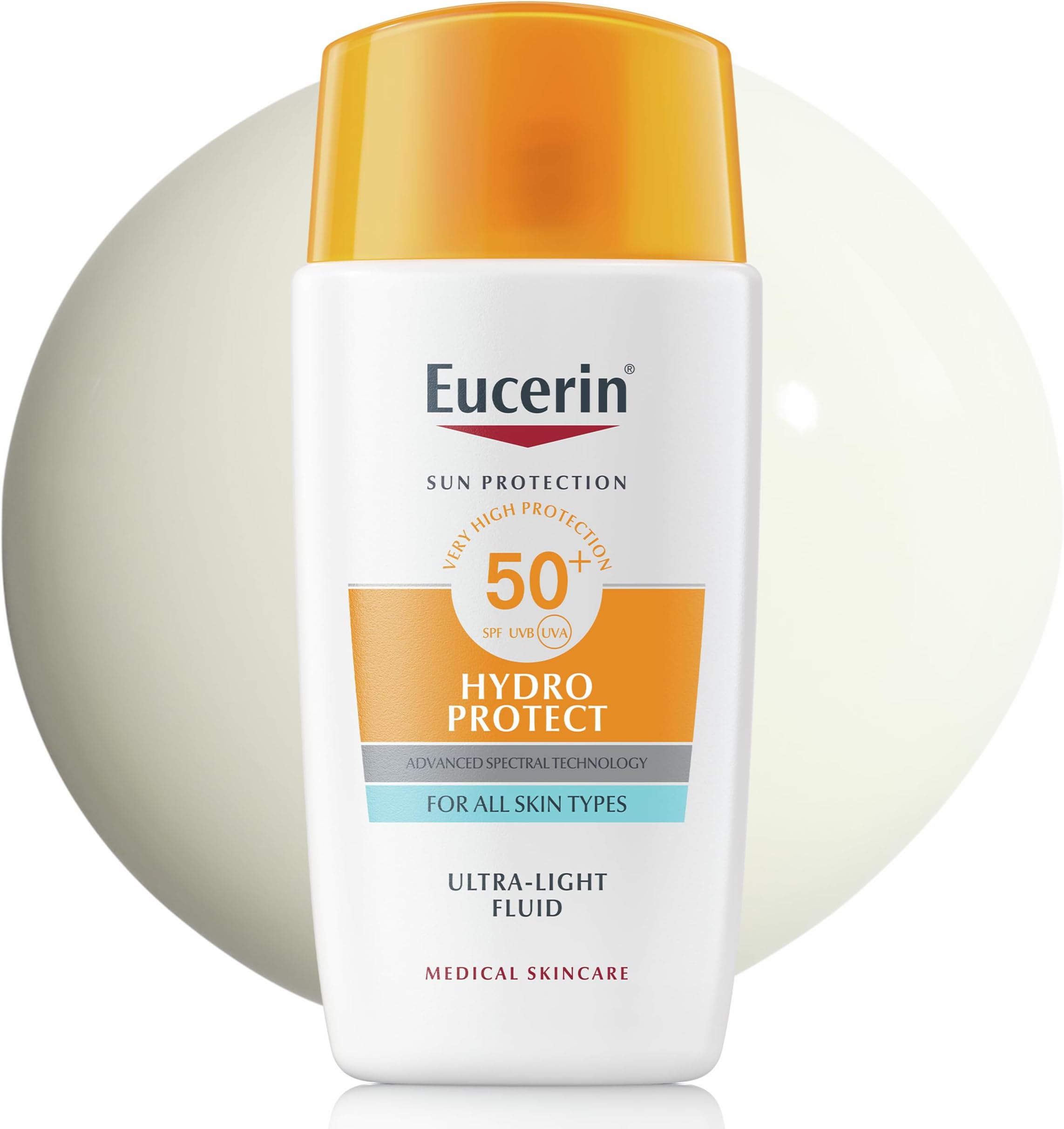 Eucerin Sun Face Hydro Protect Ultra-Light Fluid SPF 50+ 50ml, Facial Sunscreen with Non-Greasy Finish, Fast-Absorbing and Ultra Broad Spectrum Face Sun Cream