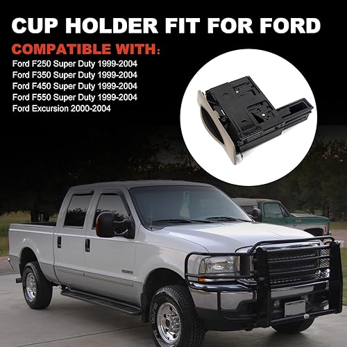 Miniatura 2 de USTAR Portavasos color marrón para Ford F250 F350 F450 F550 Super Duty Excursion 2001-2004 YC3Z-2513560-CAB