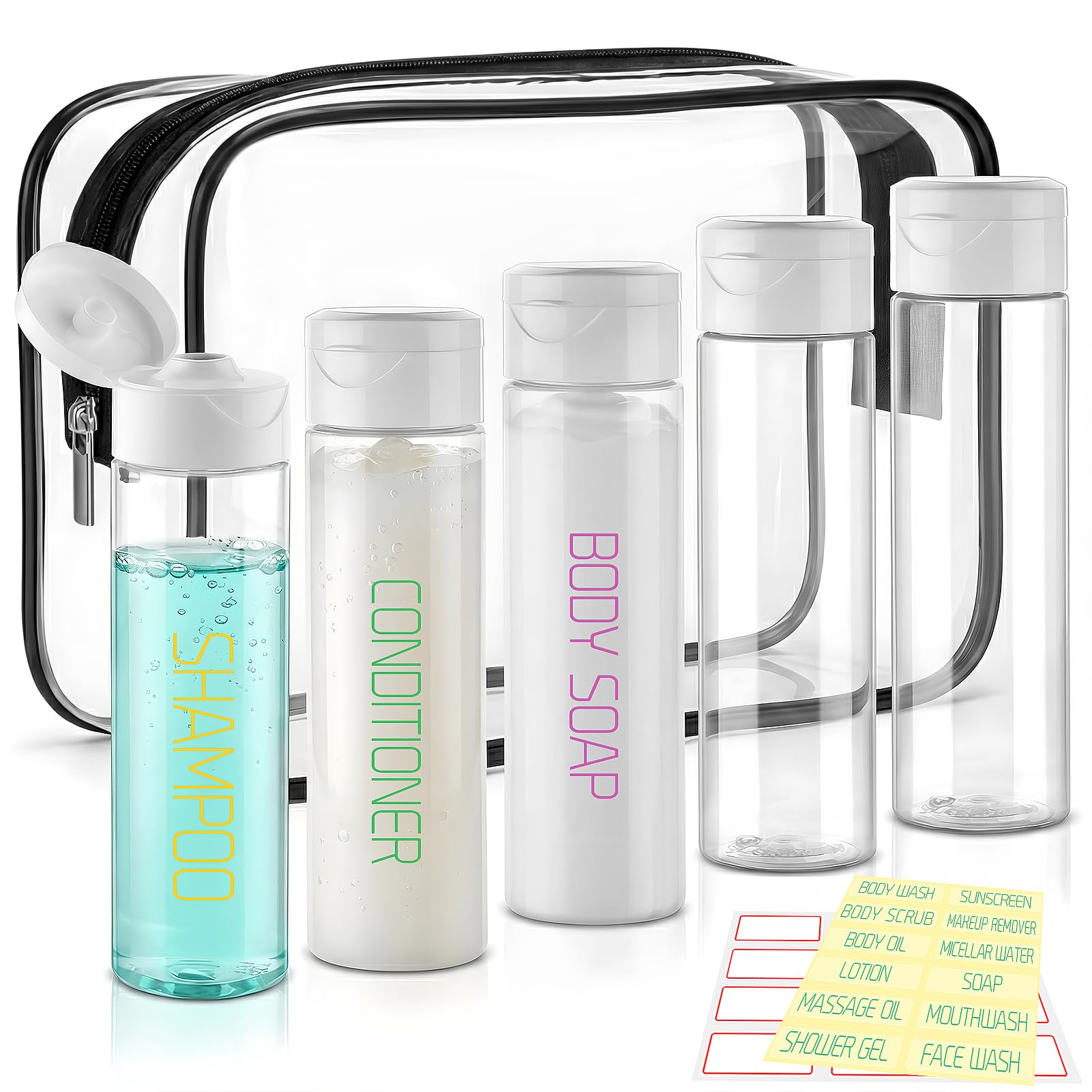 Amazon.com: Cosywell 3.4oz Travel Bottles for Toiletries 5 Pack