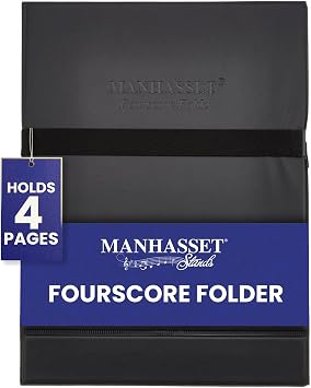 Manhasset 1650 Model #1650 Fourscore Folder, Music Stand Accessory | Fourscore Sheet Music Folder, Multiple Score Pages, Orchestra, Choir, Band, Rehearsals and Performances
