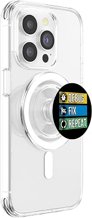 Debug Test Fix Repeat Funny Debugging Programmer PopSockets PopGrip for MagSafe