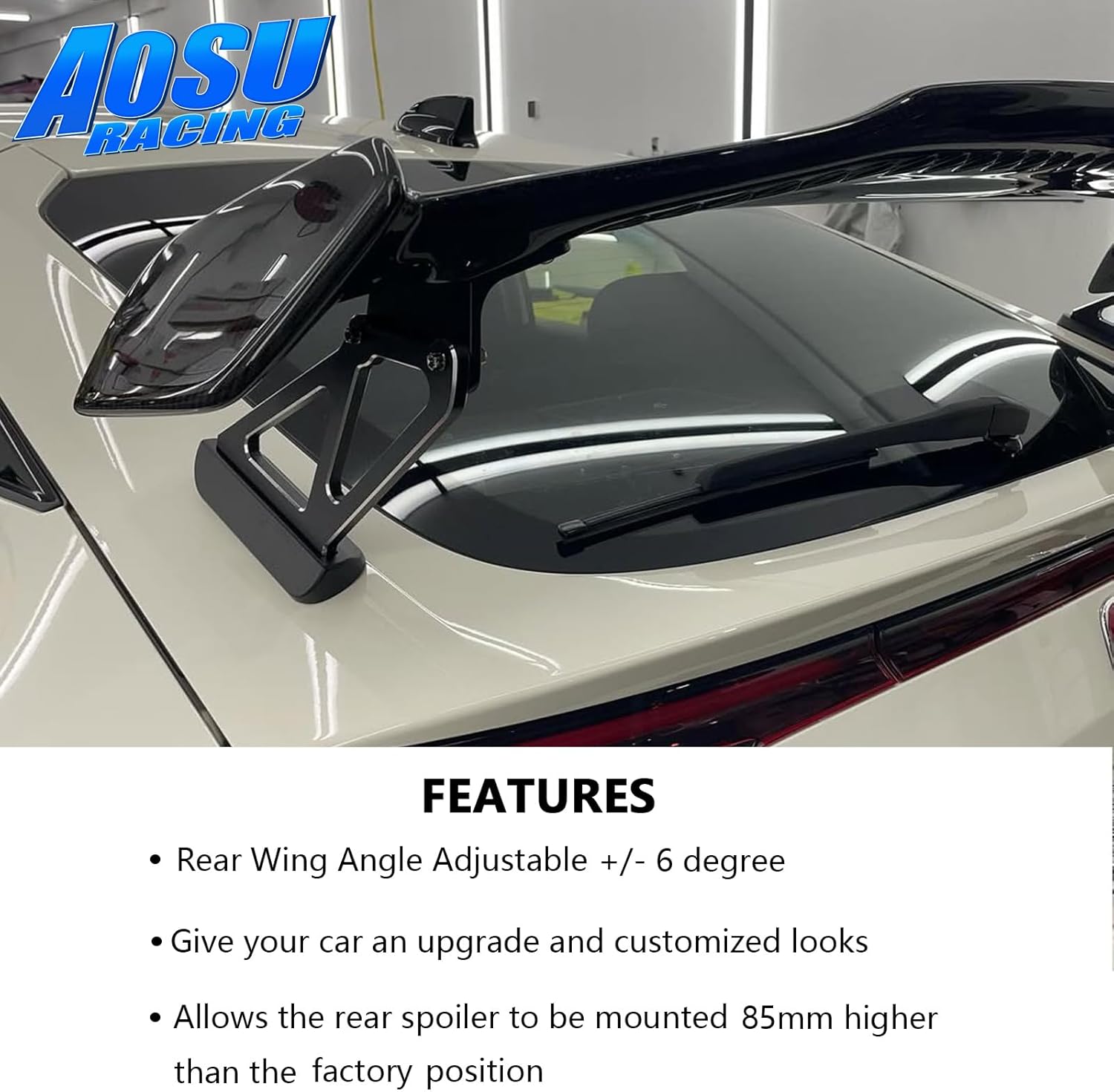 Adjustable Rear Spoiler Mounting Bracket High-Position Kit Compatible with 2023-2025 Honda Civic Type-R FL5