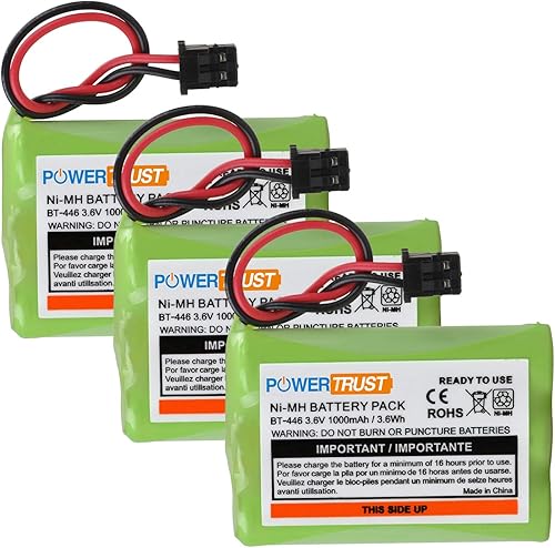 Paquete de 3 baterías recargables de teléfono inalámbrico BT-446 para Uniden BT446 BP-446 BP446 BT-1005 BT1005 TRU8885 TRU8885-2 TRU88852 TRU8888