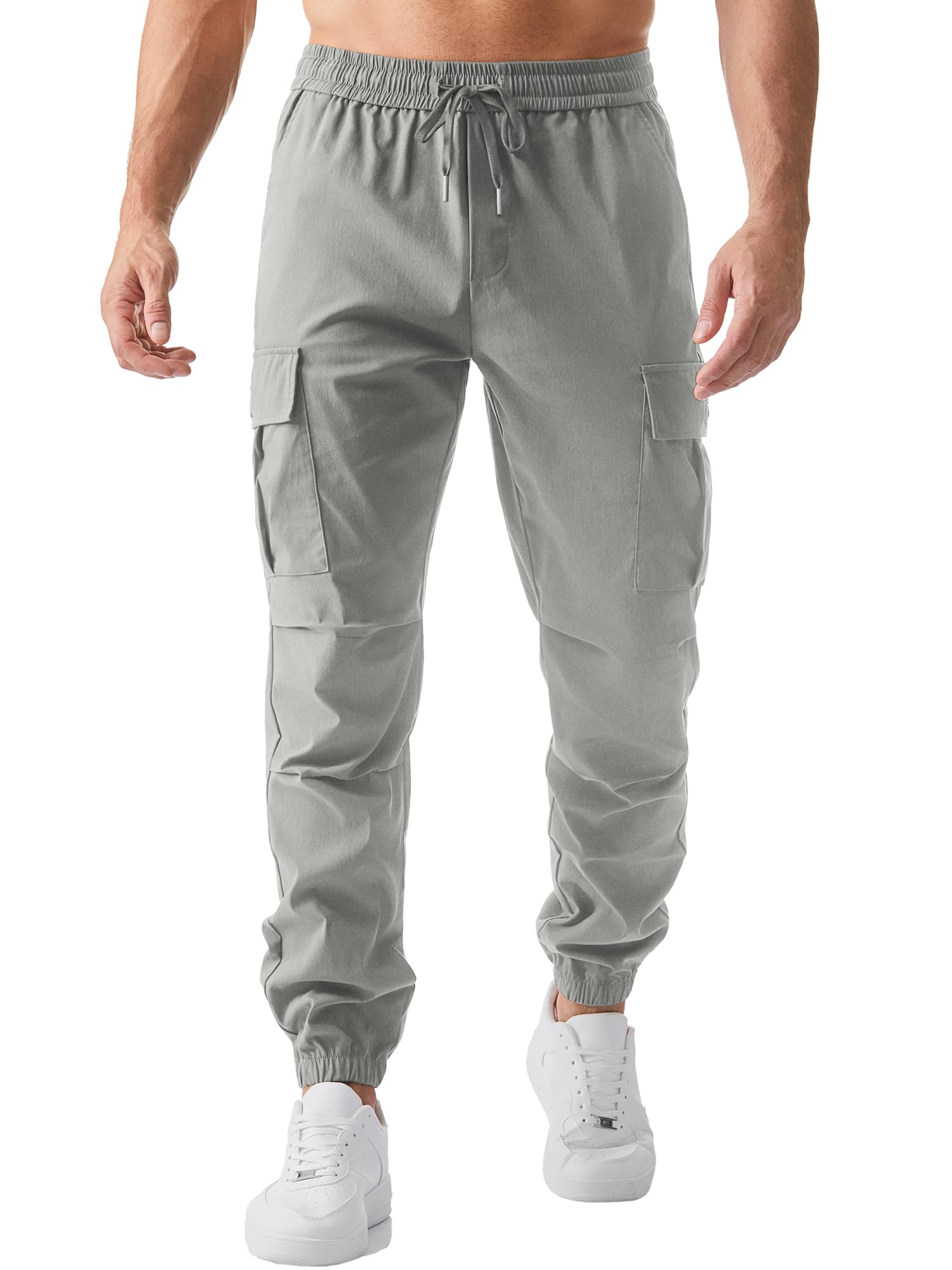 JMIERR Cargohose Herren Lang Jogger Sporthose Elastischer Taille mit Kordelzug Sweatpants Herren mit Taschen