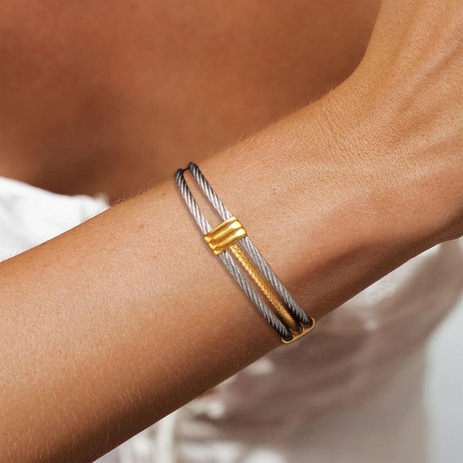 To My Man Bracelet Stainless Steel Twisted Cable Adjustable Cuff Bangle Bracelet Birthday Inspirational Gifts for Husband Boyfriend - Image 3