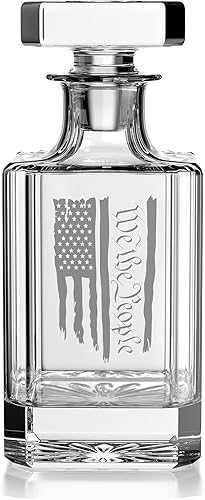 Miniatura 4 de We The People - Juego de 5 piezas de decantador patriótico de la bandera estadounidense, con cristal de whisky, caja de regalo de primera calidad,