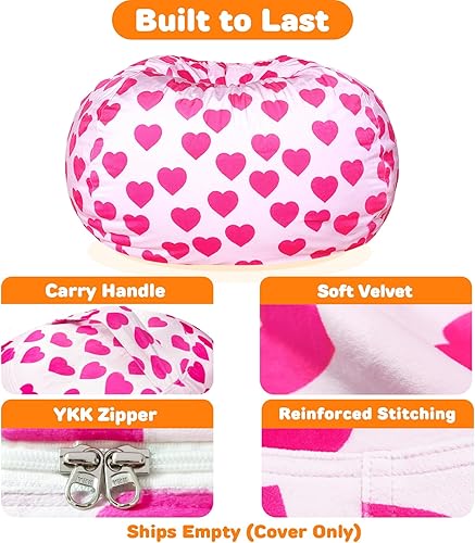 Miniatura 73 de Lukeight - Puf de almacenamiento de animales de peluche para niños, funda para puf de dinosaurio con cremallera para organizar la habitación de