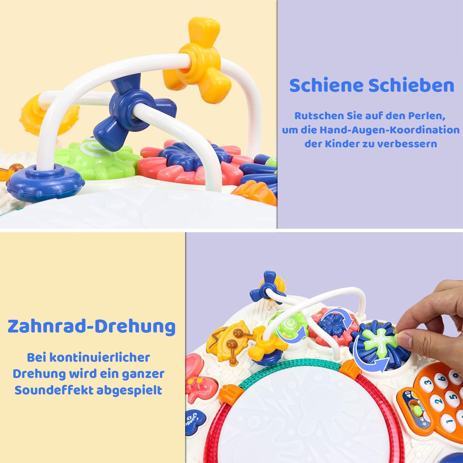 Spielzeug ab 1 Jahr - Baby Spielzeug Spieltisch 6 in 1 Musikspielzeug - Kinderspielzeug & Spielsachen ab 9 Monate - Geschenk zum 1. Geburtstag Junge Mädchen - Baby DJ Pult Activity Tisch Weihnachten