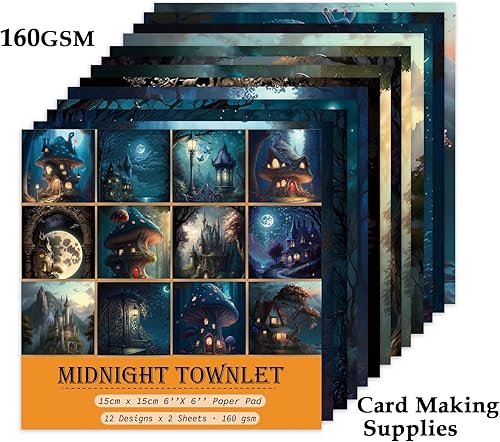 Vista 105 de Papel de manualidades, 24 hojas, 12 diseños, álbumes de recortes, una sola cara de 6 x 6 pulgadas, papel de cartulina, álbumes de recortes, 24