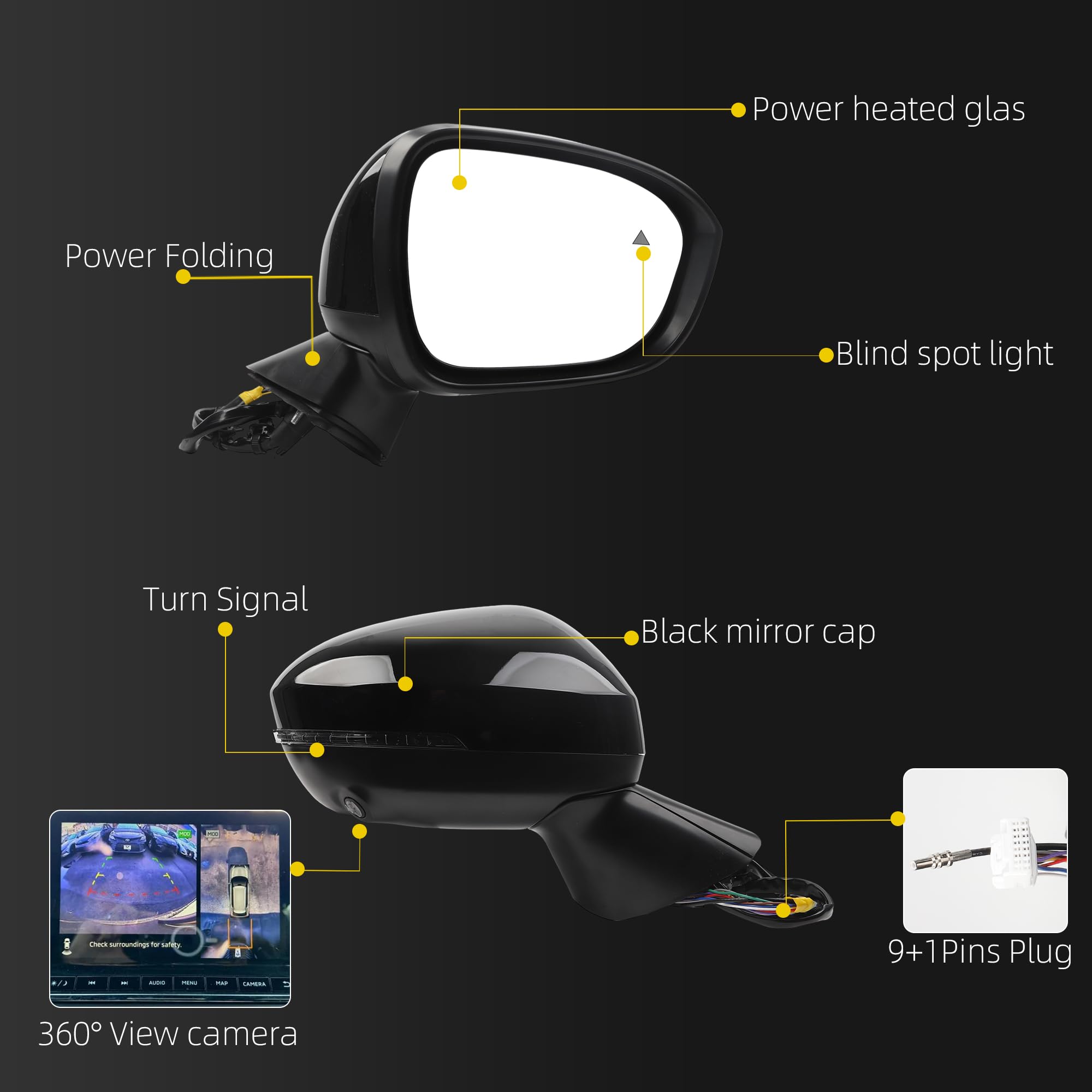 Amazon.com: Dasbecan Right Side Mirror Compatible with 22-25