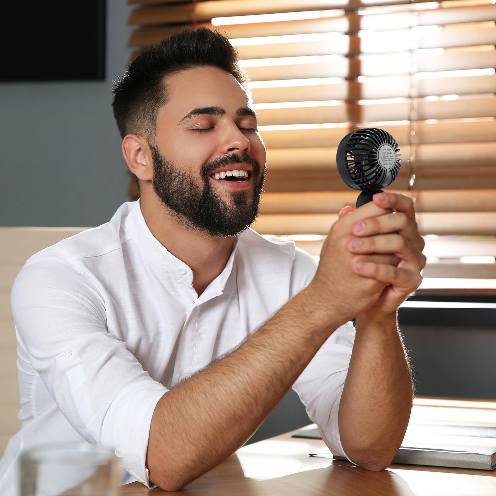 Rossesay 36 Pcs Mini Portable Fan 3 Speed Rechargeable, Black