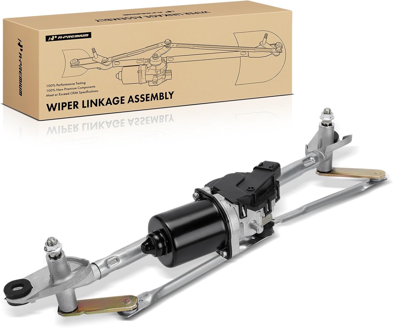 A-Premium Front Windshield Wiper Motor and Linkage Assembly Compatible with Hyundai Accent & Kia Rio, Rio5, 2006-2011