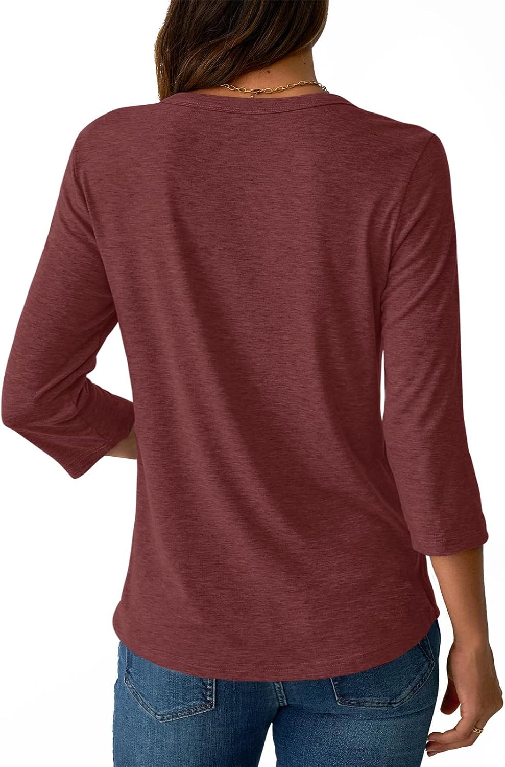 NORACORA Women's 3/4 Length Sleeve Tops Lightweight Crew Neck Dressy Pleated Tunic T Shirts Casual Summer Blouses 2025 - Image 5