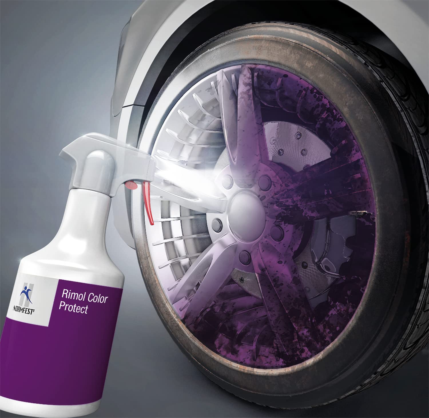 Normfest Rimol Color Protect Felgenreiniger – pH-neutraler Bremsstaub- & Flugrostentferner mit Farbwechsel, säurefrei & materialschonend, für Alu-, Stahl- & Chromfelgen – 5000 ml