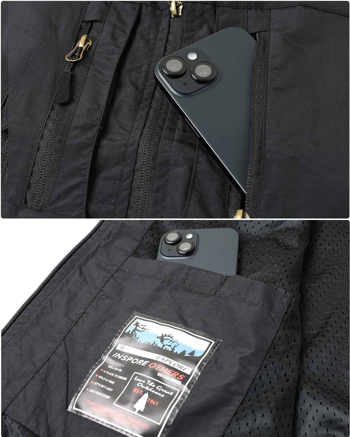Herren Outdoor Weste Standkragen Anglerweste Golf Leicht Gilet Schnelltrocknende Ärmellose Jacke Arbeitsweste Jagdweste mit Vielen Taschen für Safari Fotografie