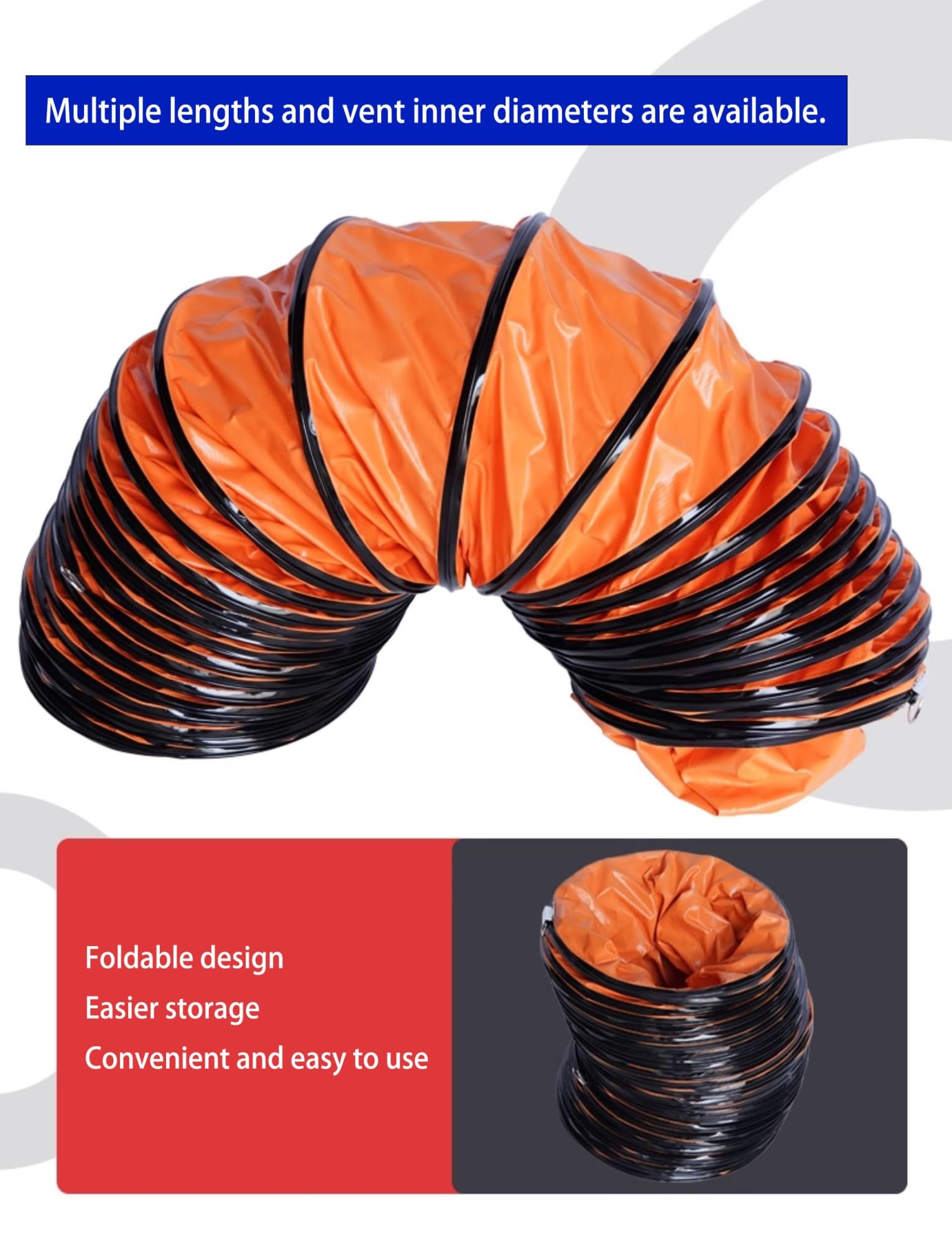 Manguera flexible retráctil con cuerda ajustable y anillo en D para aplicaciones de escape de alta temperatura