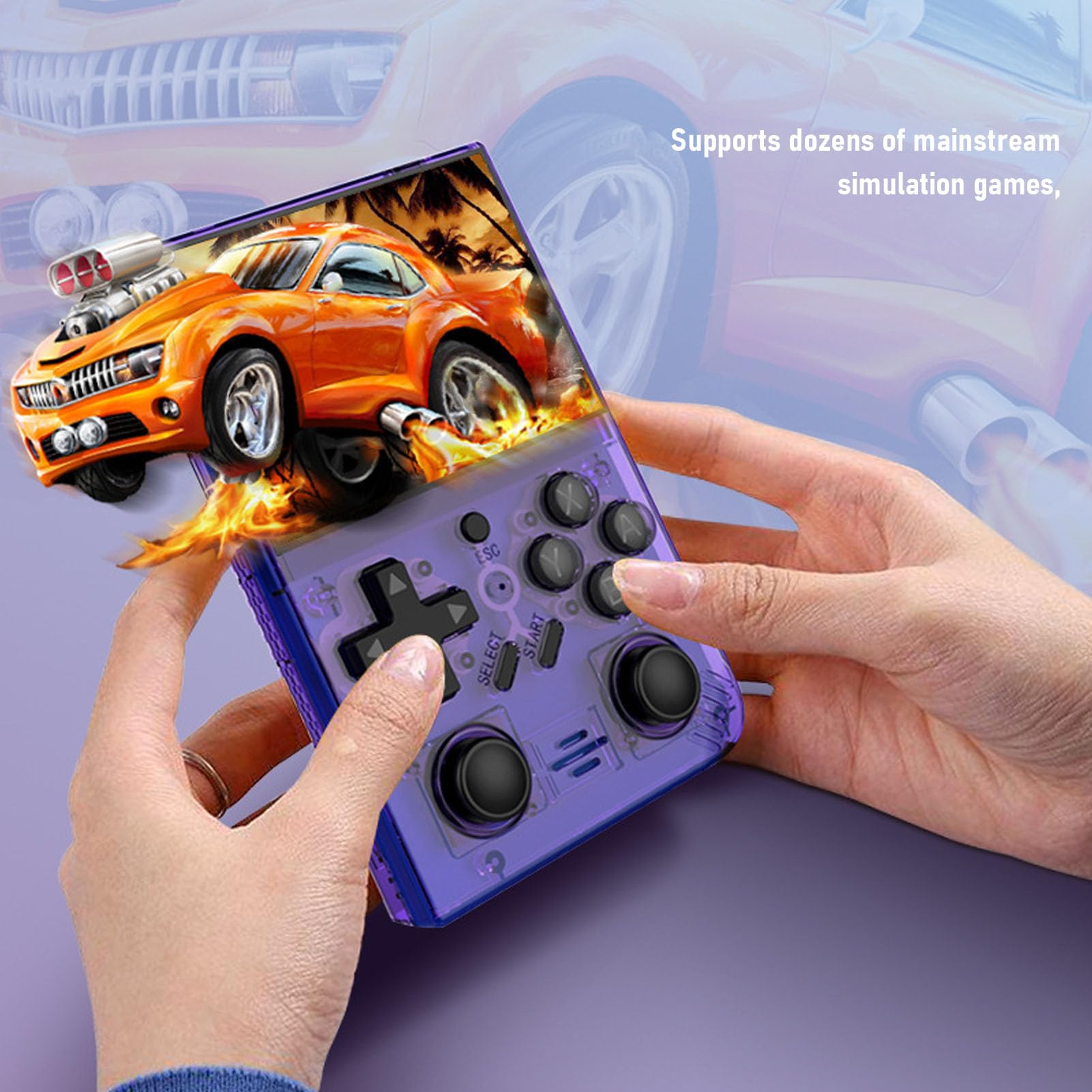 POENVFPO Console di Videogiochi Portatile della Console di Gioco Portatile retrò con Doppi Joystick 3D per Bambini, Open Source per Campeggio, Schermata IPS da 3,5 Pollici RK3326 Quad Core 1,5 GHz
