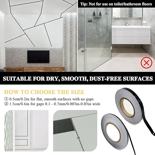 Miniatura 4 de Azulejos de suelo con líneas de lámina dorada, cinta de espejo metalizada, adhesivo autoadhesivo para azulejos, cinta decorativa impermeable para