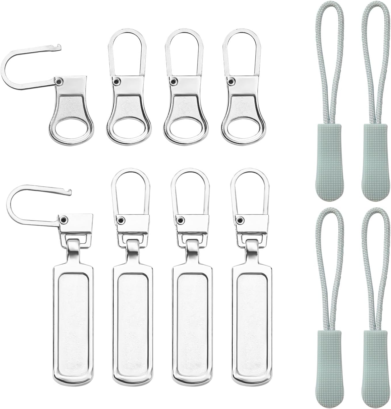 12pcs Zipper Pull Replacement, 3 Designs Detachable Zipper