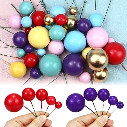 Miniatura 3 de 34 piezas de mini globos para tartas de 5 tamaños, bolas de espuma para tartas, decoración de cupcakes, decoración de pastel de cumpleaños, boda,