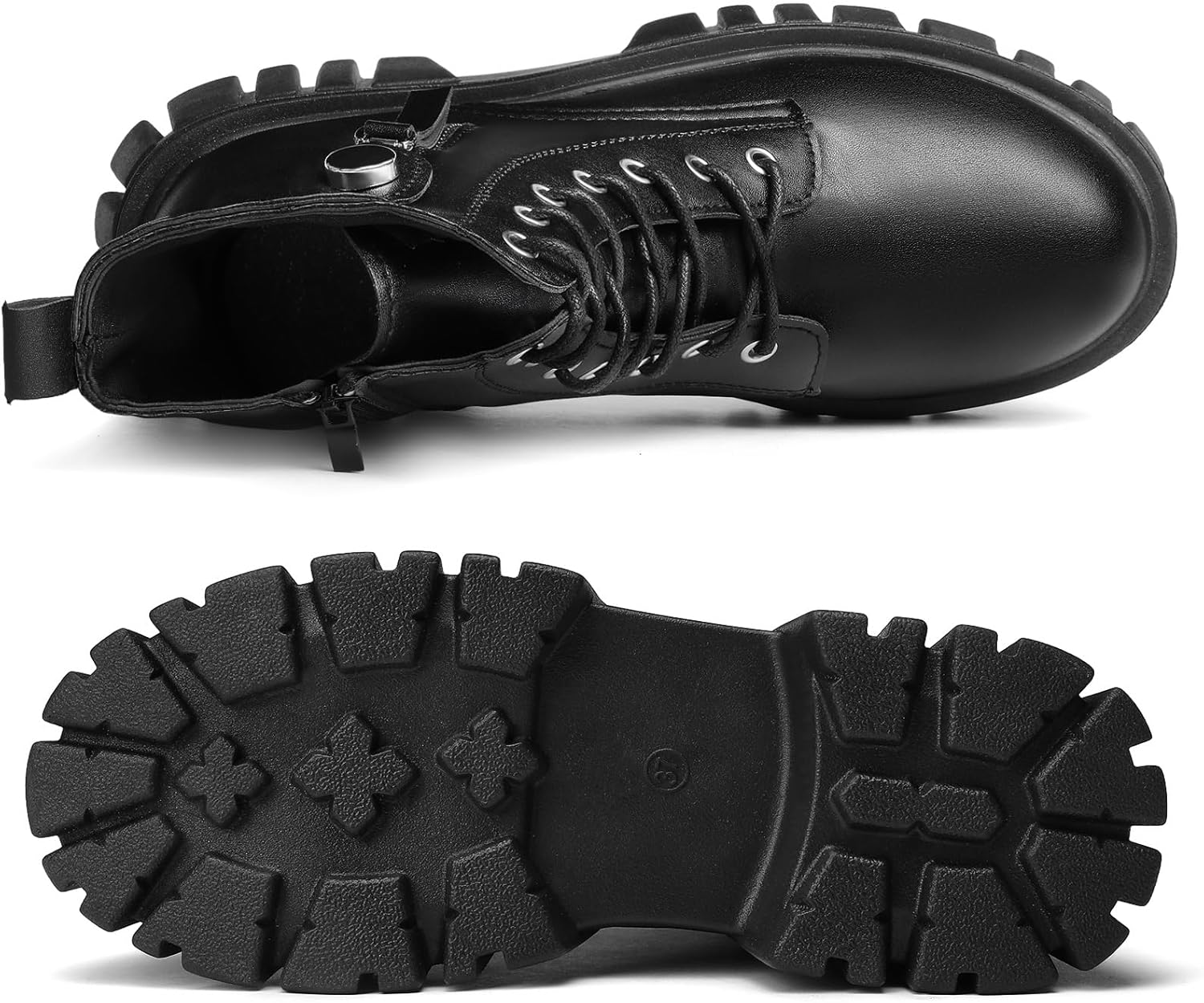 SANNAX Womens Boots Ankle Boots Ladies Classic Lace-up Chunky Boots Side Zipper Flatform Casual Boot Shoes 5 71bUr6iWcJL. AC SL1500