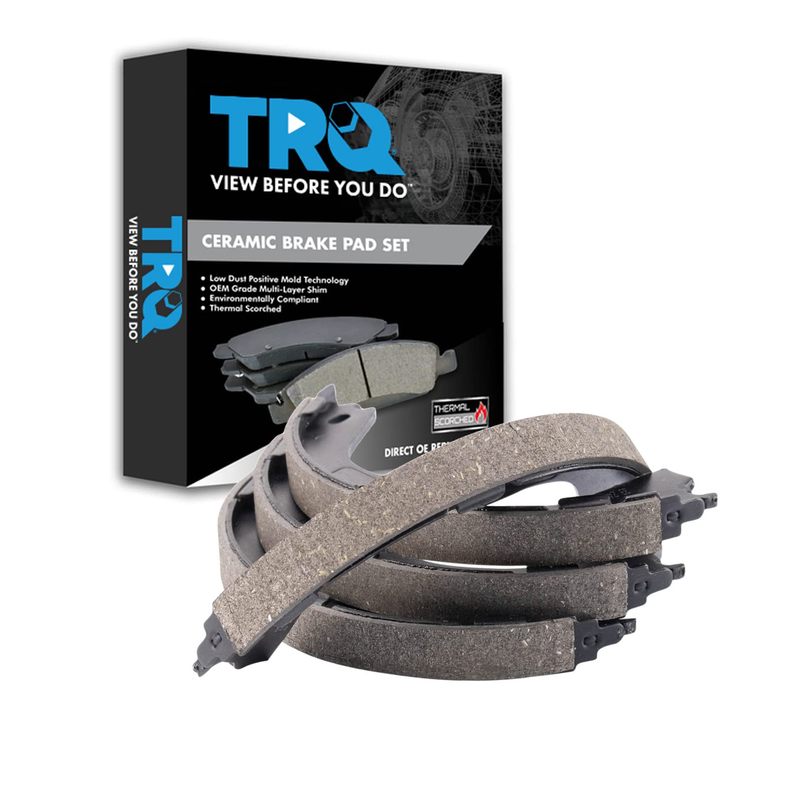 TRQ Rear Parking Brake Shoe Set