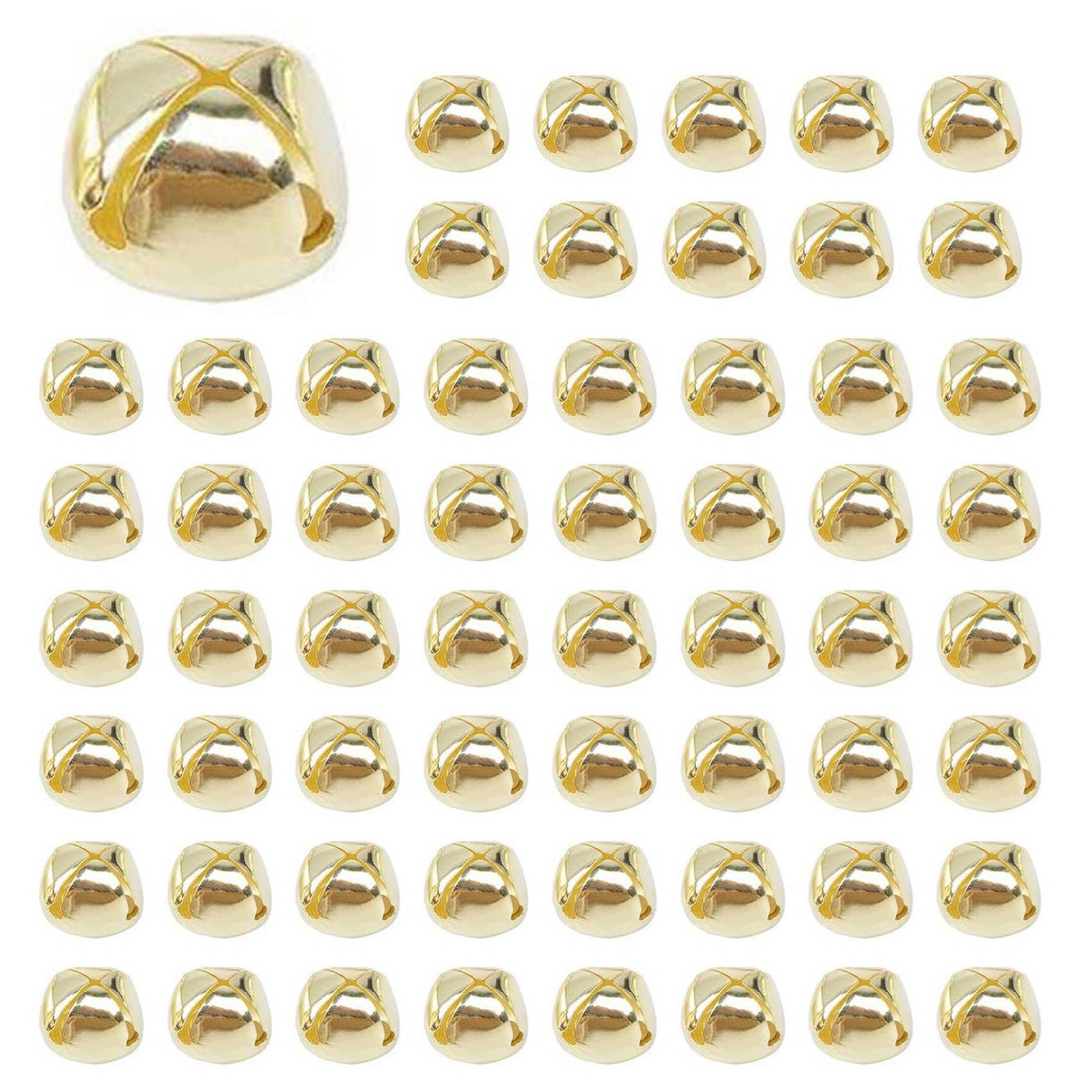 Hndhbfgrt 1000 Pieces Jingle Bells, 15mm Metal Jingle Bells Mini Craft Bells Beads for DIY Gold