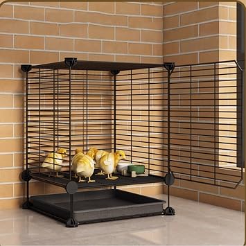 Chicken Cage Large Chicken Cage Home Breeding Cage Poultry Cage Poultry Cage Breathable Easy Assembly DIY Folding Chicken Cage Encryption Base Size 39*39*47CM