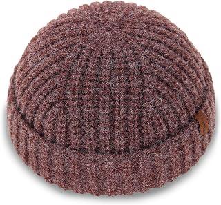 KNITDAY Chunky Wool Fisherman Beanie for Men - Thick Rib-Knitted Skull Cap, Warm Skater Streetwear Hat, One Size Fits Most