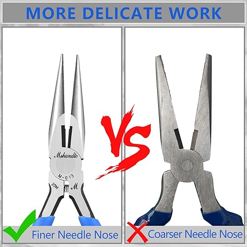 Miniatura 2 de Alicates de punta de aguja, alicates de punta larga de 5 pulgadas para doblar alambre, paquete de 6 alicates de punta de aguja de acero de alto