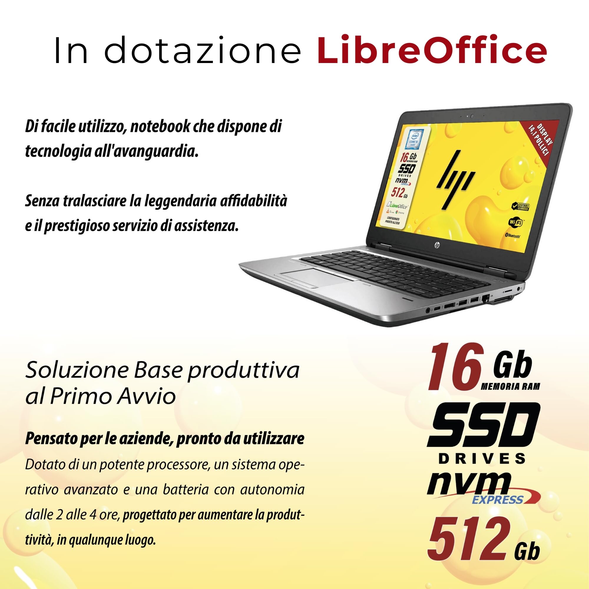 Laptop HP 640 G2 i5 16Gb 512GB SSD Notebook - Dettaglio