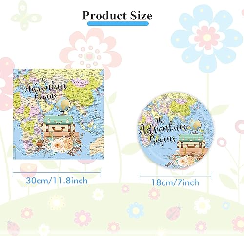Miniatura 3 de Adventure Awaits - Decoraciones de fiesta para aventuras del mundo que espera, mapa, suministros de fiesta, viajes, decoración de fiesta, platos de