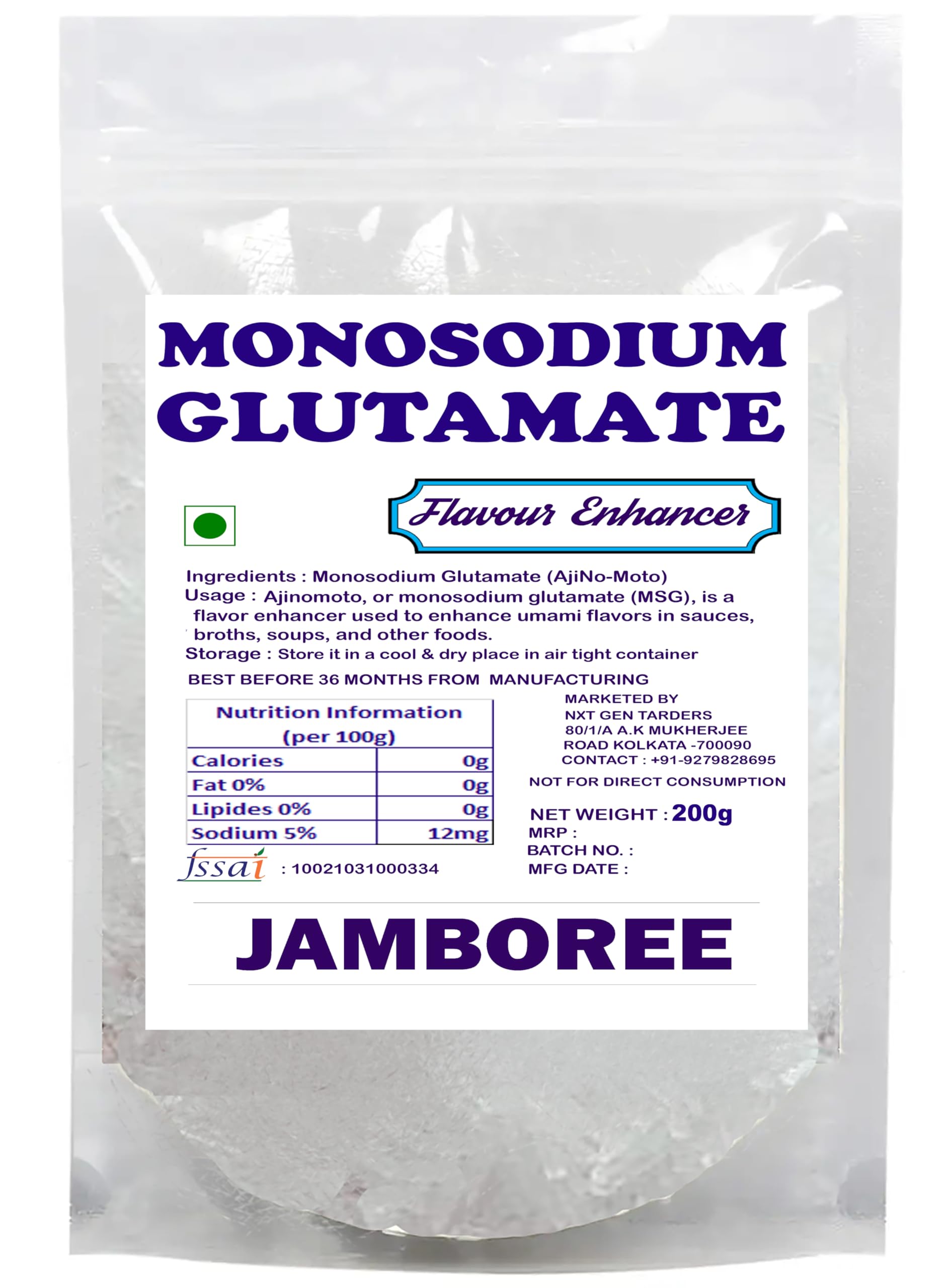 Jamboree Monosodium Glutamate (MSG) 200g | Ajinomoto Flavour Enhancer | Umami Taste Booster for Cooking, Chinese, Indian Dishes