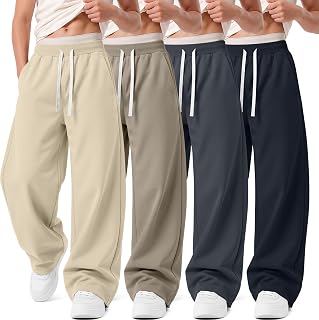 4 Pack Boys Sweatpants Teen Wide Leg Baggy Pants