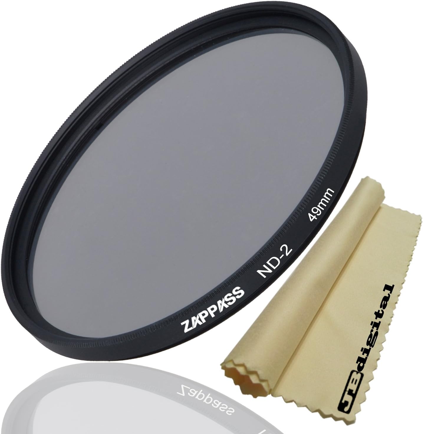 Professional 49mm ND2 Neutral Density Filter + JB Digital Microfiber Lens Cleaning Cloth