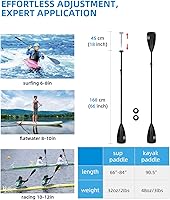 Vista 2 de OCEANBROAD SUP Paddle - Remo ajustable para kayak de paddleboard, eje de aleación de aluminio ajustable con cuchillas de nailon reforzado