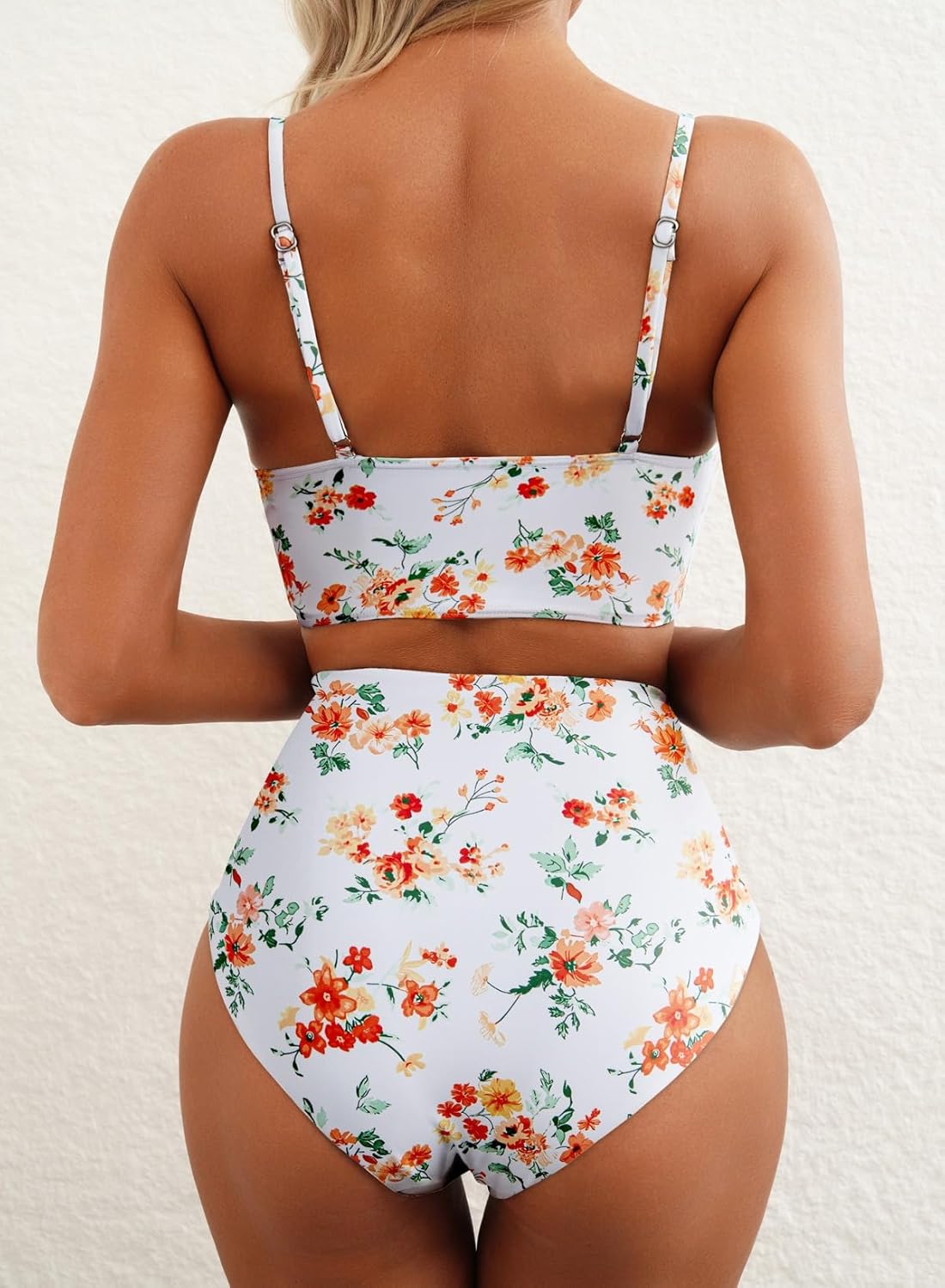 Herseas 2 Piece High Waisted Bikini Set for Women 2026 Spaghetti Straps Swim Top with Reversible Bottom Bathing Suit - Image 4