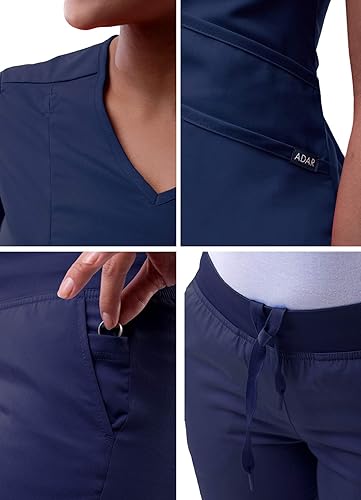Miniatura 5 de Adar Pro Core - Conjunto médico clásico para mujer, camiseta médica con cuello en V y pantalones de yoga a medida