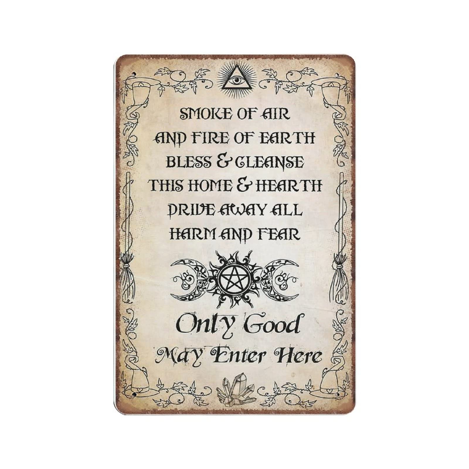 Daiercy Material_tin 6 Witch Home Blessing Only Good Enter Here Come Tin Signs, Witch Wall Art, Witch Gift Funny Vintage Metal Sign Plaqu Poster Pub Bar Kitchen Garden Bathroom Home Decor, 140X200 Mm