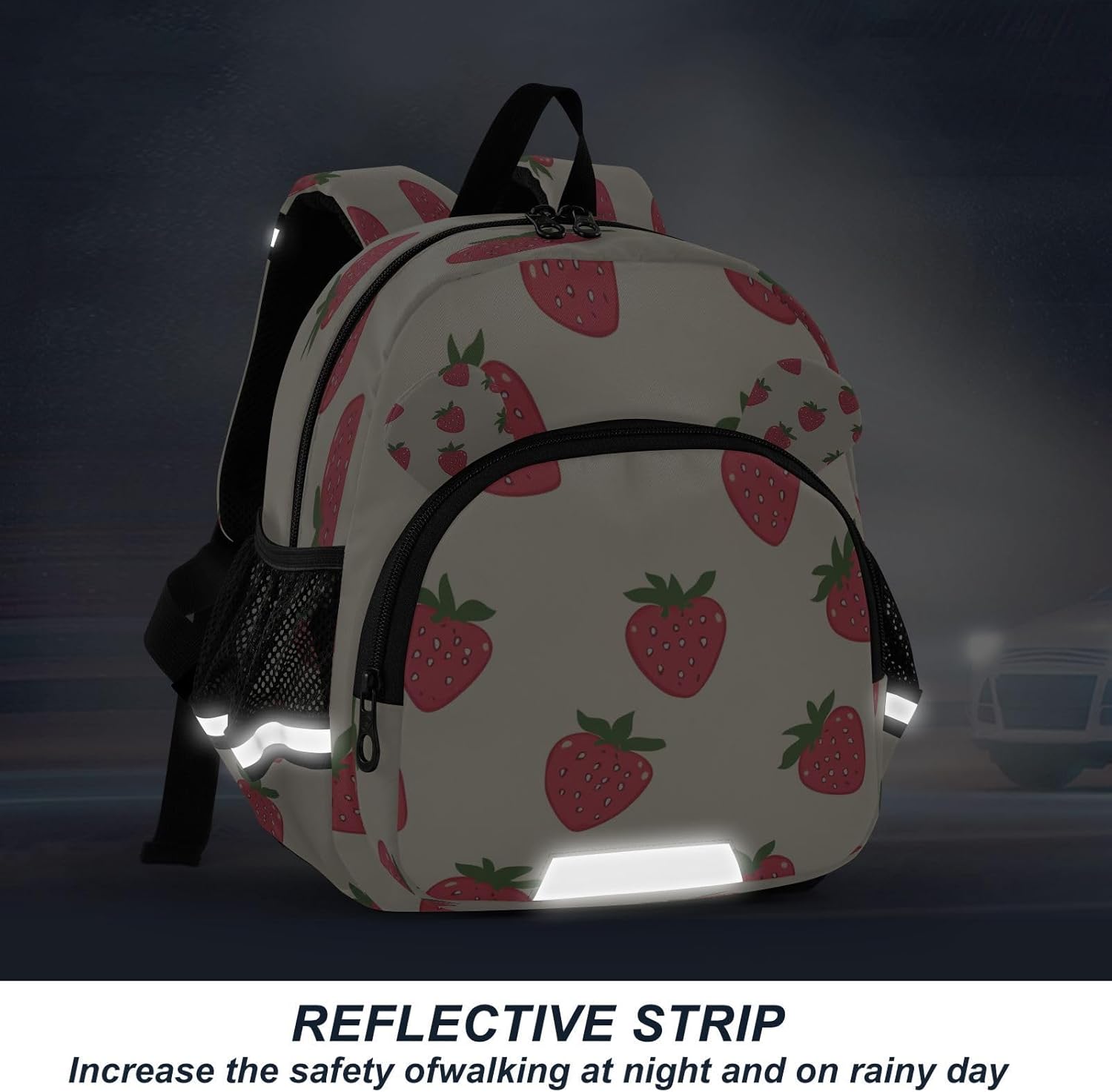 Mini Backpack Child Backpacks Toddler Backpack Travel Bag White Dot Red Strawberry for Kindergarten Elementary Boys Girls - Image 5