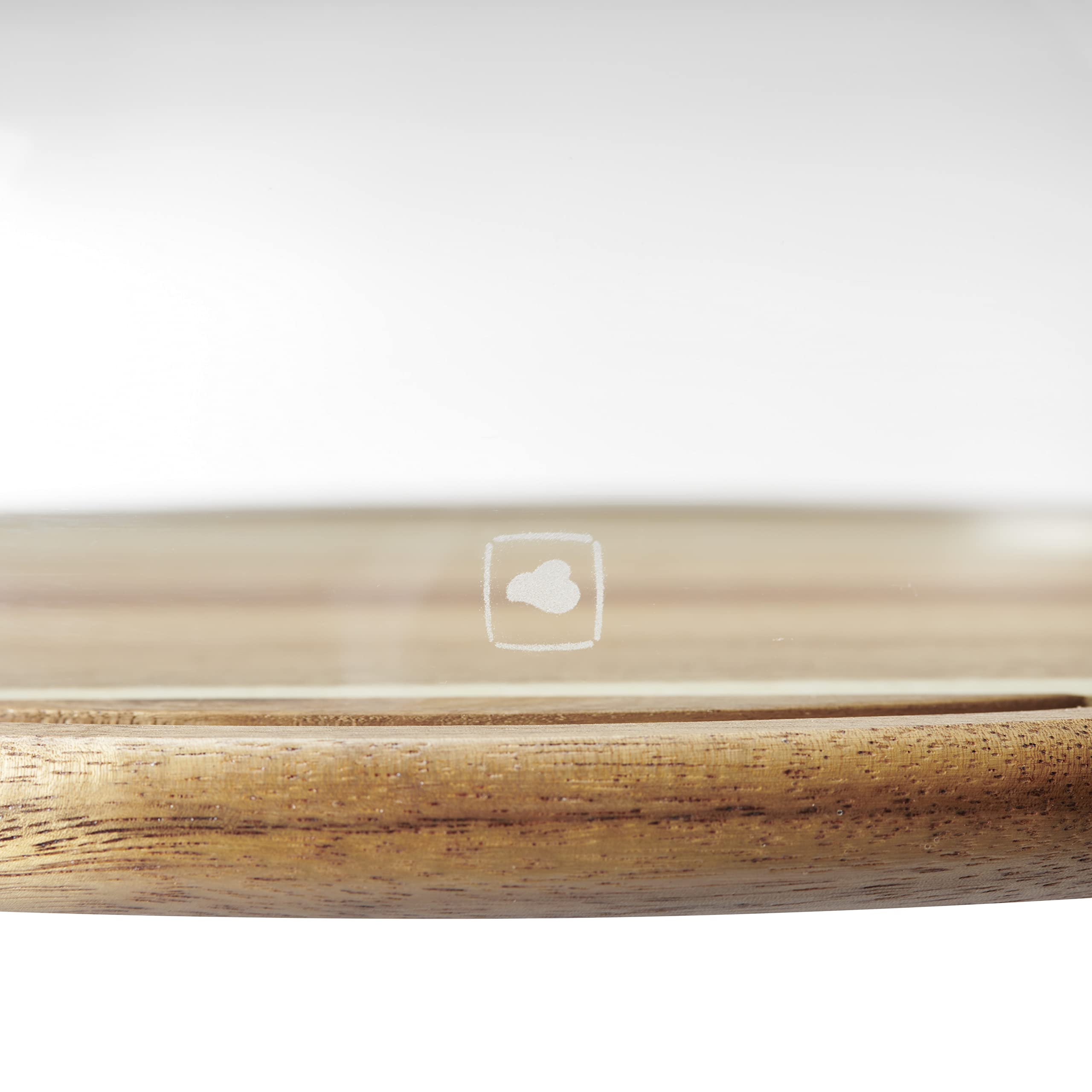 LEONARDO HOME Cucina Holz-Käseplatte und Glas-Glocke, Käse-Brett aus Holz inklusive Glas-Haube, 2er Set, Ø 280 mm, 018519